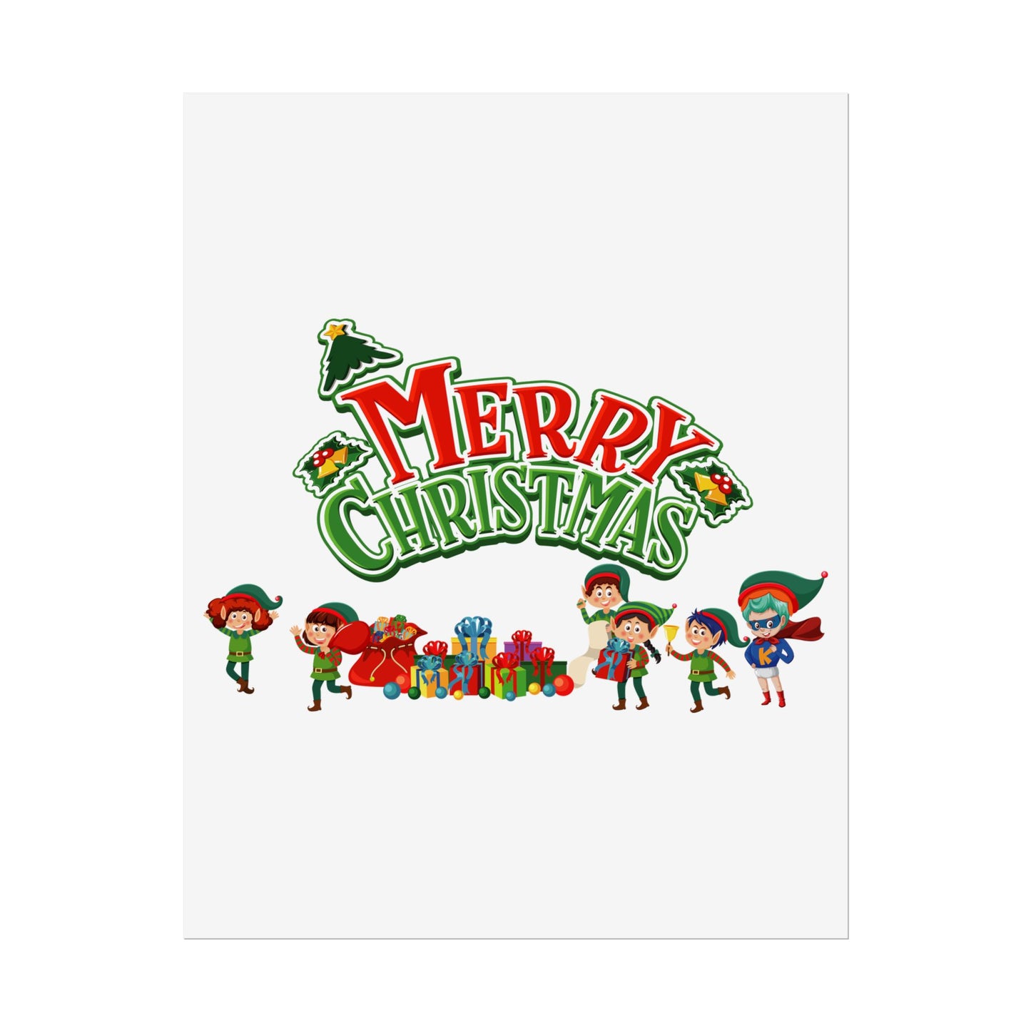 Rolled Posters - Merry christmas from super friends - [[{"value":"Wonderwear Kid"}]]