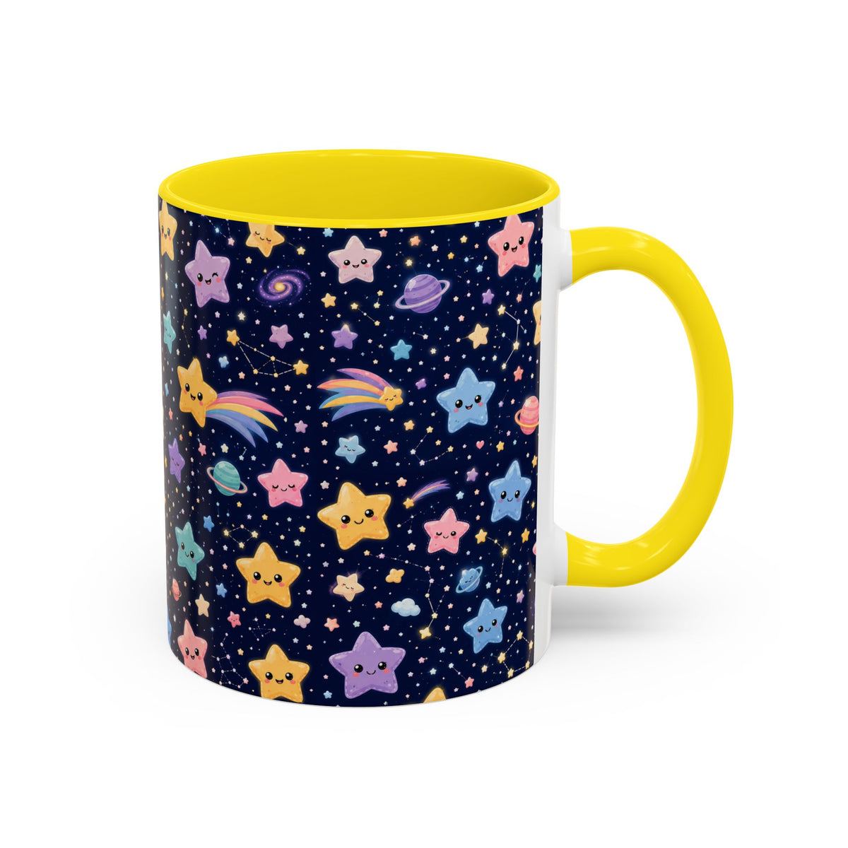 Accent Coffee Mug  (11/15 oz) - Kawaii Pastel Cosmic Night