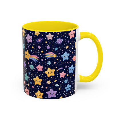 Accent Coffee Mug  (11/15 oz) - Kawaii Pastel Cosmic Night