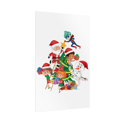 Rolled Posters - Super kiddo making christmas tree - [[{"value":"Wonderwear Kid"}]]