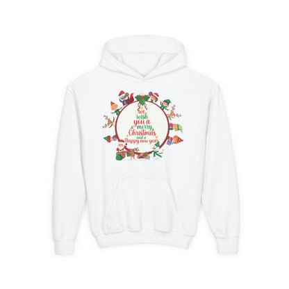 Youth Heavy Blend Hooded Sweatshirt - We wish you a merry christmas - [[{"value":"Wonderwear Kid"}]]