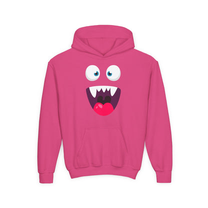 Youth Heavy Blend Hooded Sweatshirt -  Cute monsters face Printify