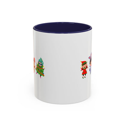 Accent Coffee Mug - Super kiddo in christmas tree attire - [[{"value":"Wonderwear Kid"}]]