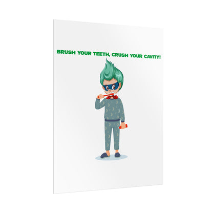 Rolled Posters - Super kiddo brushing teeth - [[{"value":"Wonderwear Kid"}]]