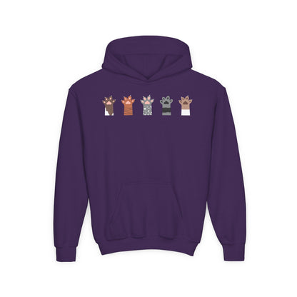 Youth Heavy Blend Hooded Sweatshirt - Group of paw Printify