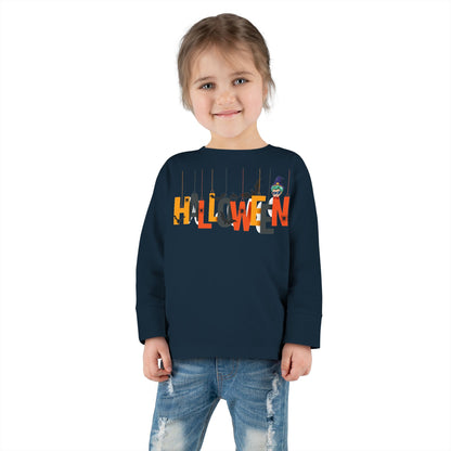 Toddler Long Sleeve Tee - Holloween hanging letters Printify