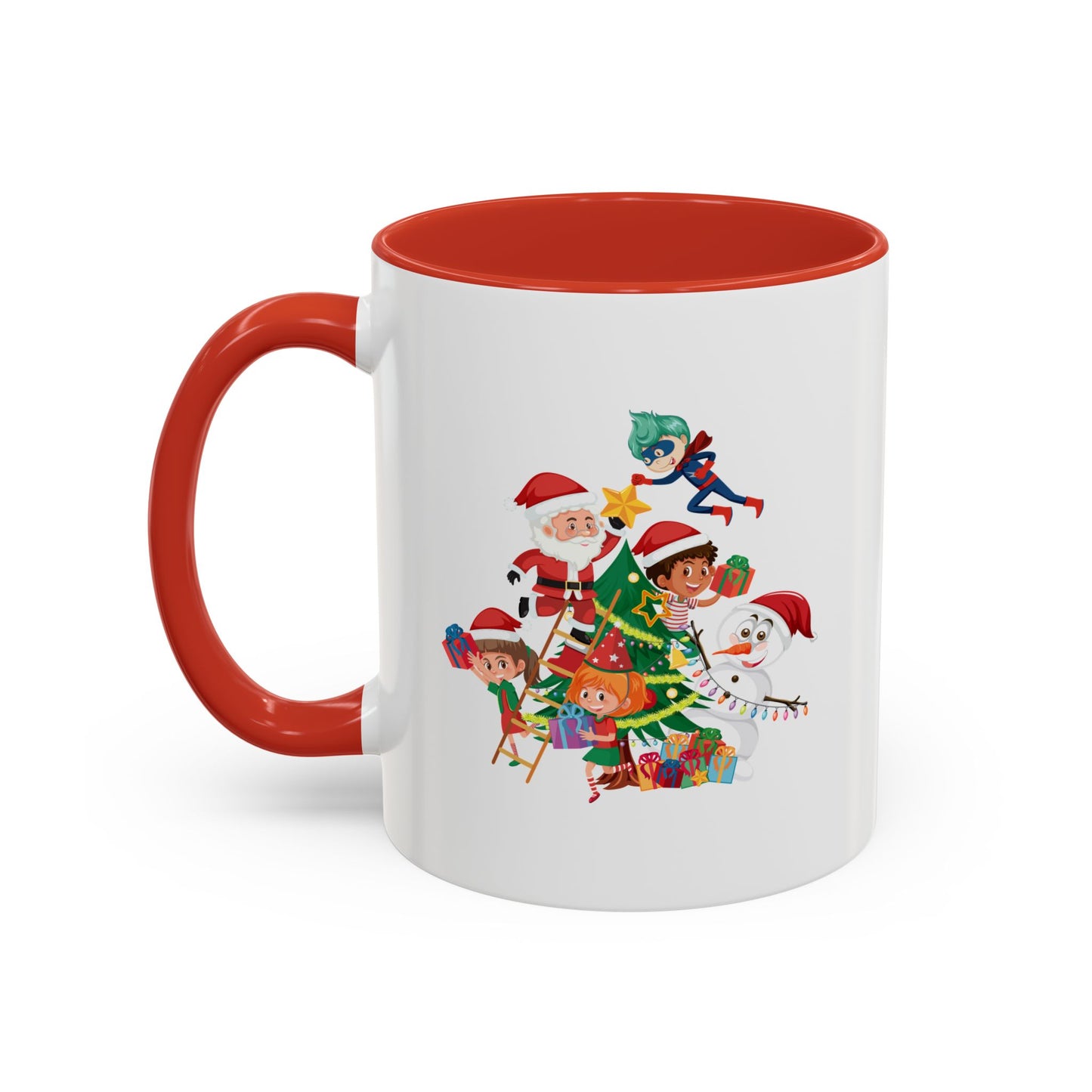 Accent Coffee Mug - Super kiddo making christmas tree
