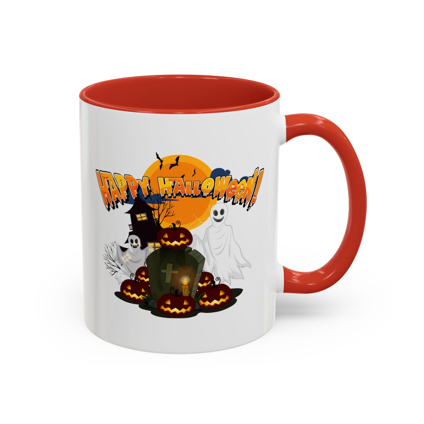 Accent Coffee Mug - Happy holloween - cemetery