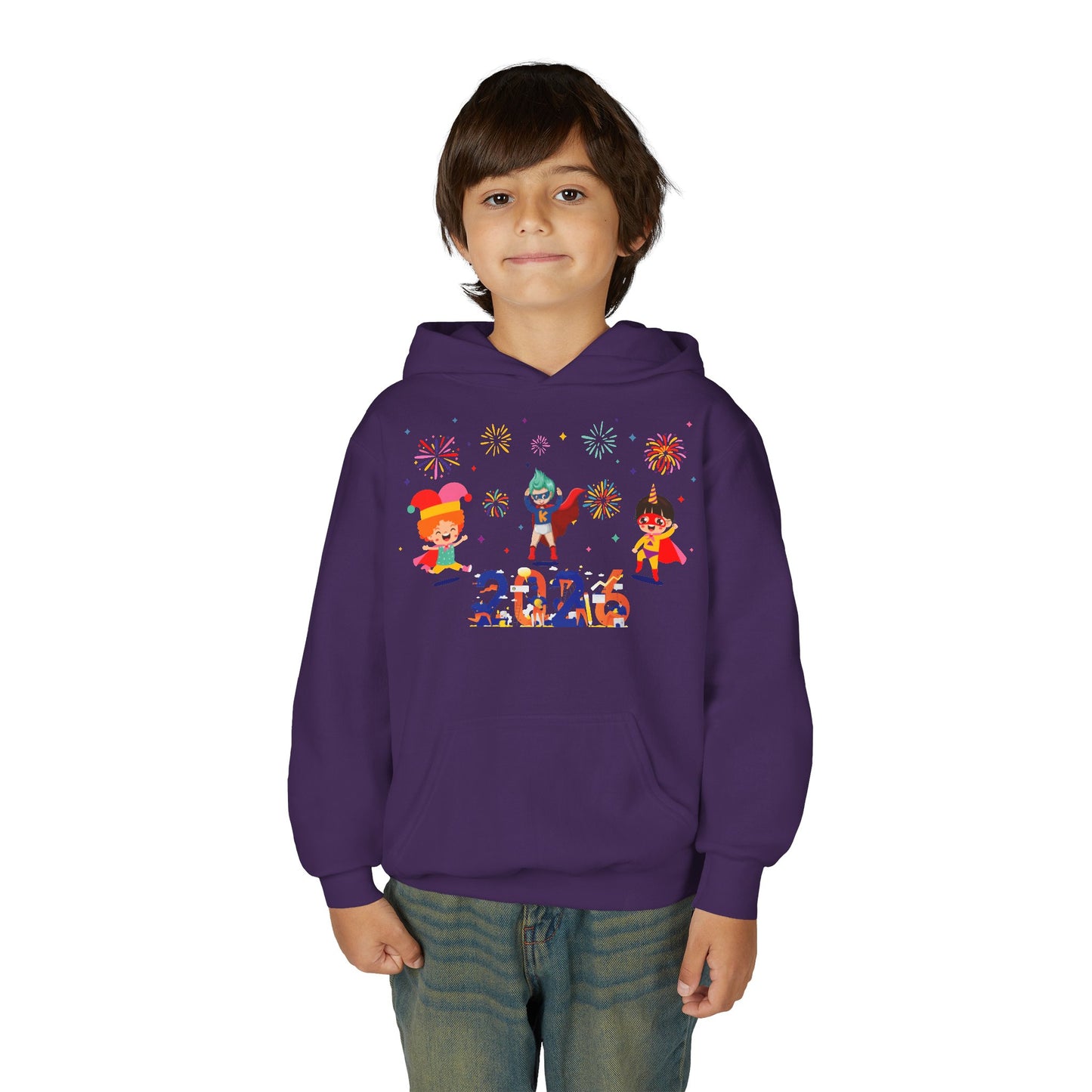 Youth Heavy Blend Hooded Sweatshirt - Super kiddo and other hero