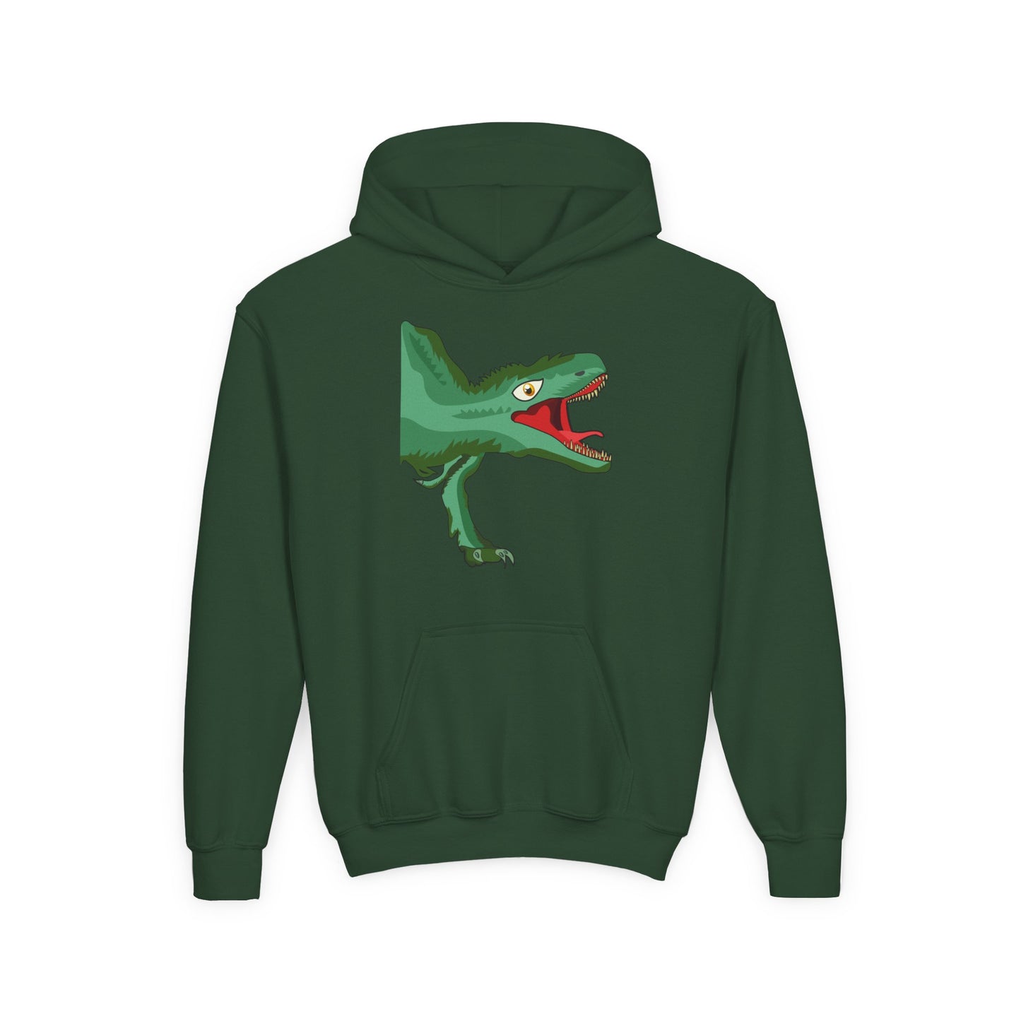 Youth Heavy Blend Hooded Sweatshirt -  Tyrannosaurus hunting