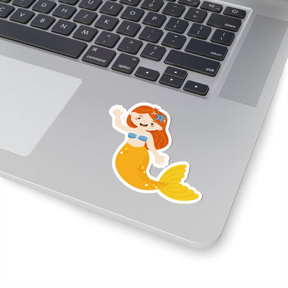 Kiss-Cut Stickers - mermaid yellow tail Printify