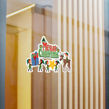 Christmas Kiss-Cut Vinyl Decals – Merry christmas and reindeer - [[{"value":"Wonderwear Kid"}]]