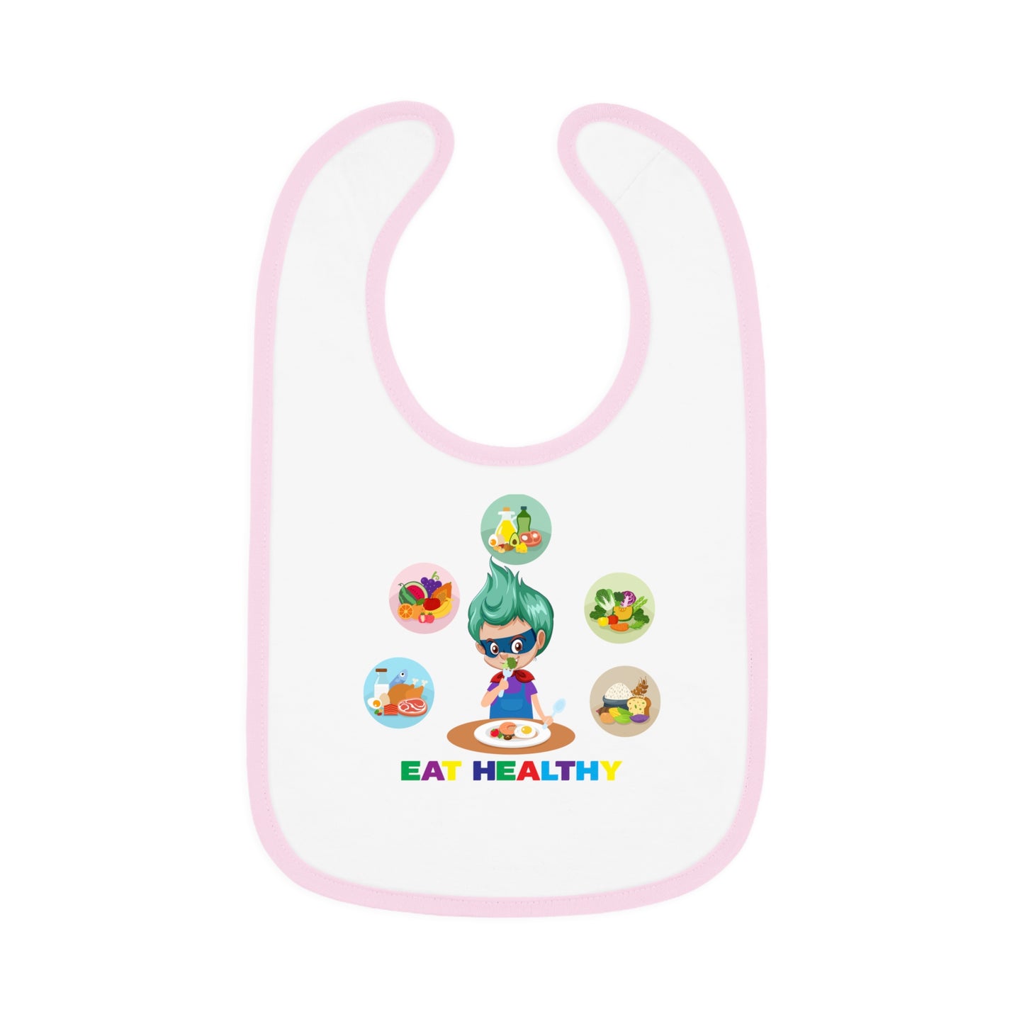Baby Bib - Supper kiddo showing healthy food to eat