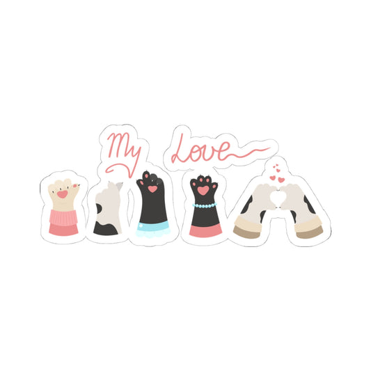 Kiss-Cut Vinyl Decals - Paw My love Printify