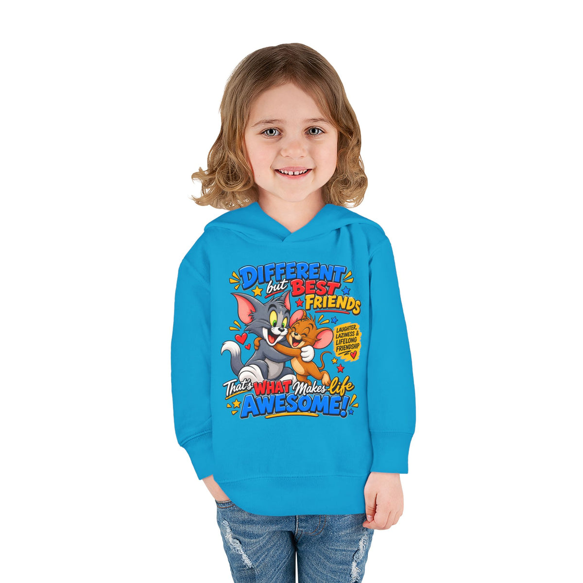 Toddler Hoodie — Tom and Jerry - Different, Best Friends