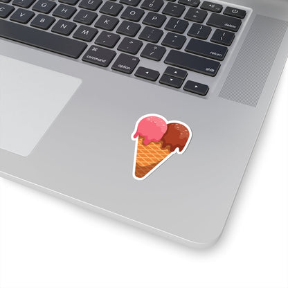 Kiss-Cut Stickers - Cone with Ice Cream Printify
