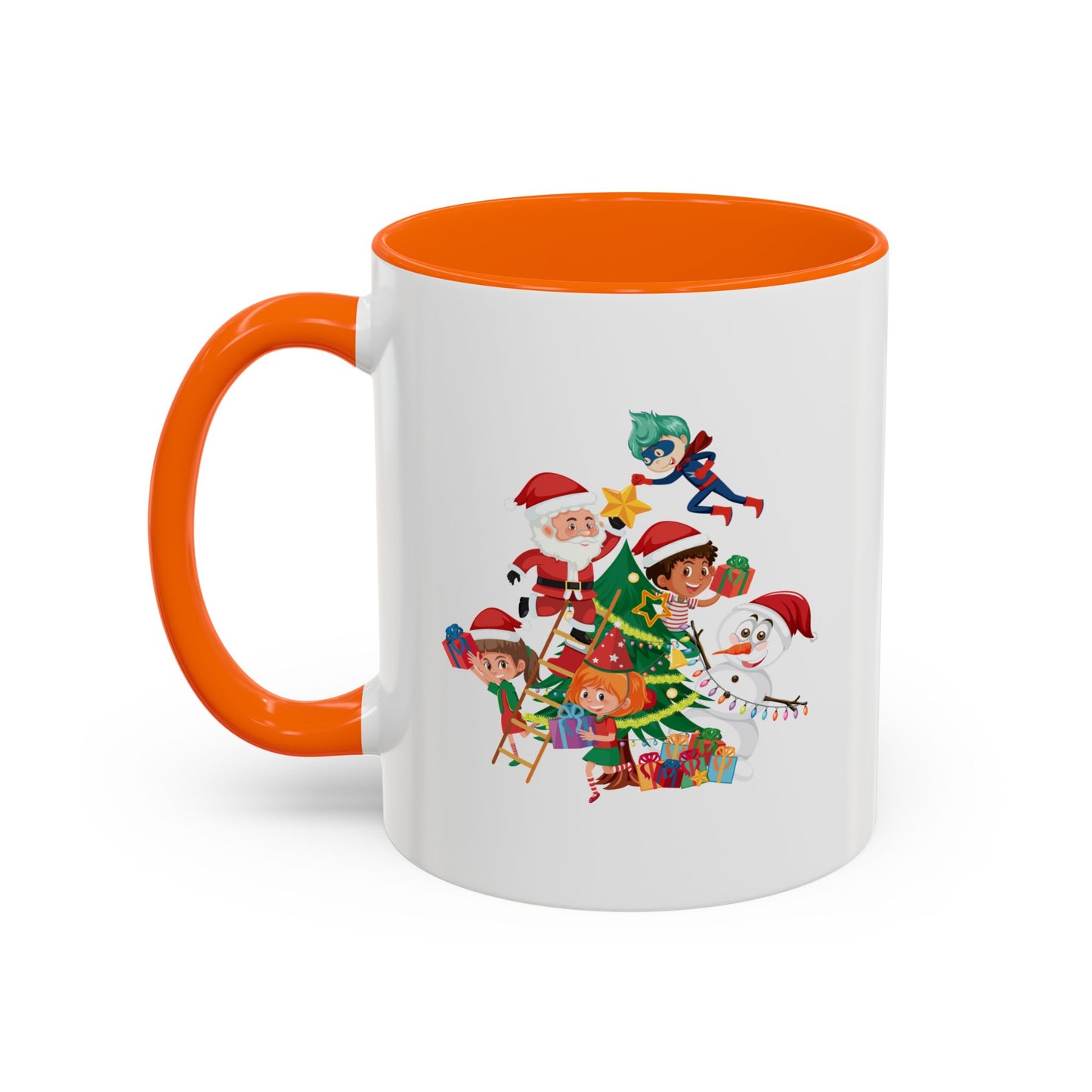 Accent Coffee Mug - Super kiddo making christmas tree