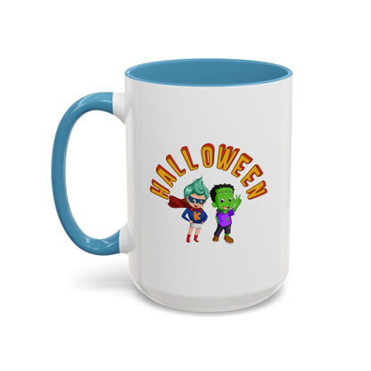 Accent Coffee Mug - Holloween with super kiddo Printify