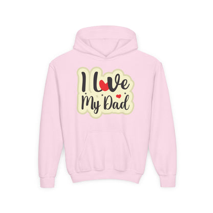 Youth Heavy Blend Hooded Sweatshirt - i love my dad Printify