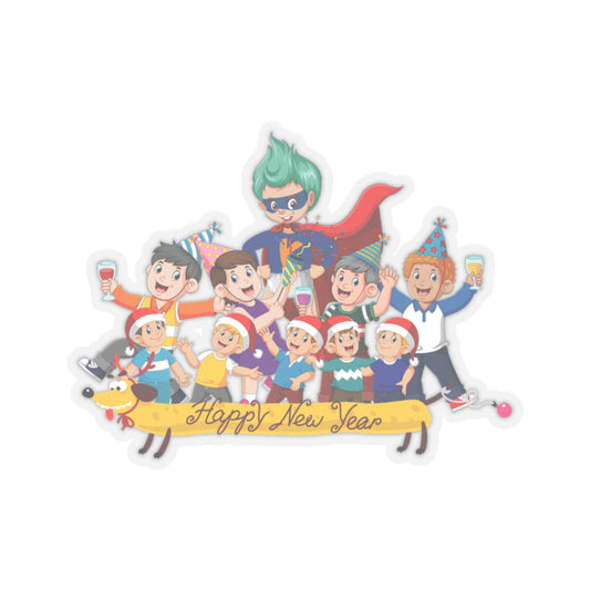 Kiss-Cut Stickers - Happy new year with friends - [[{"value":"Wonderwear Kid"}]]