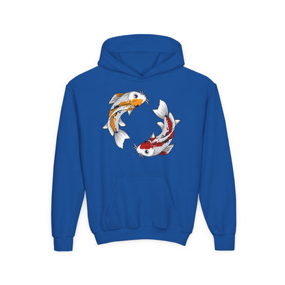Youth Heavy Blend Hooded Sweatshirt - Koi fish Printify