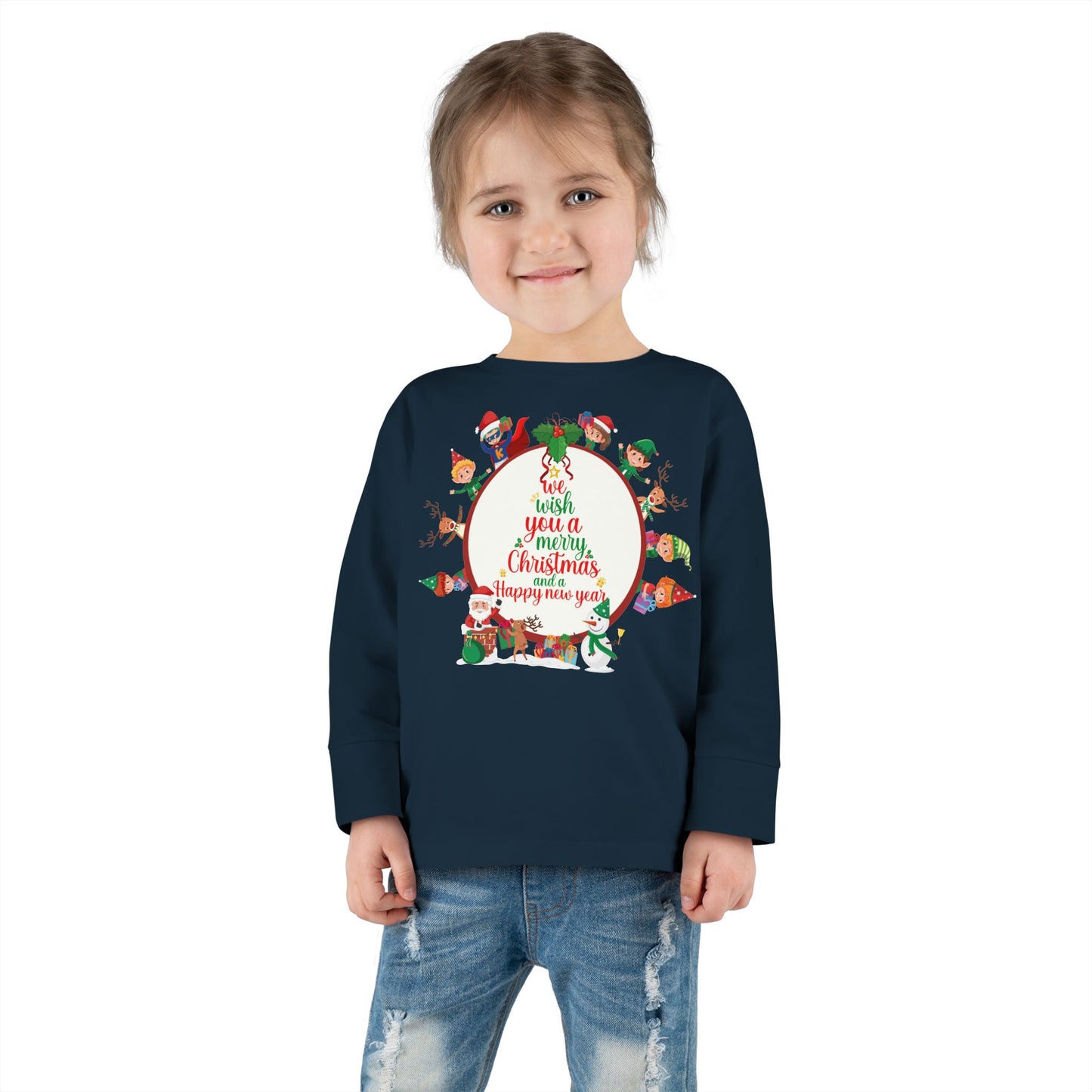 Toddler Long Sleeve Tee - We wish you a merry christmas - [[{"value":"Wonderwear Kid"}]]