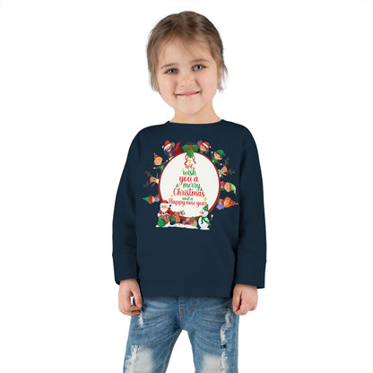 Toddler Long Sleeve Tee - We wish you a merry christmas - [[{"value":"Wonderwear Kid"}]]