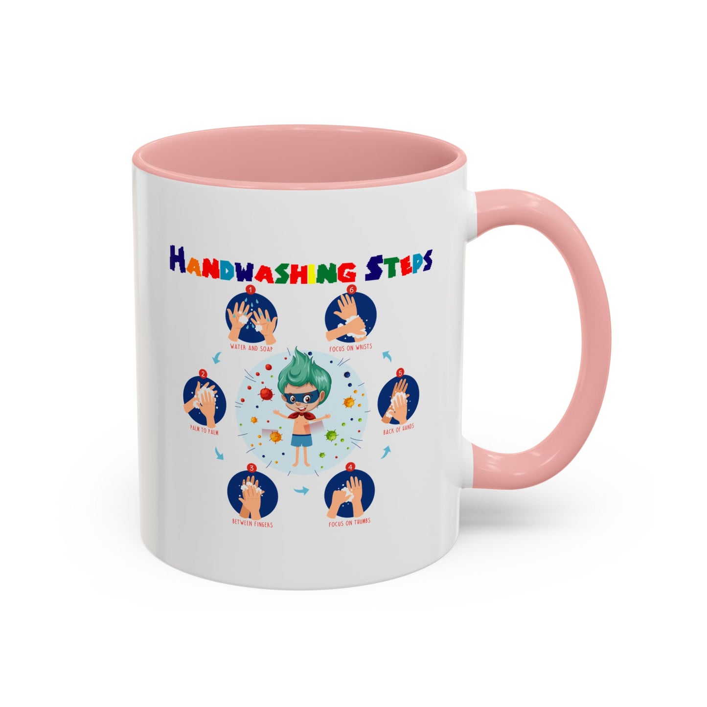 Accent Coffee Mug - Super kiddo how to wash hand properly
