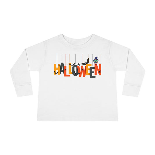 Toddler Long Sleeve Tee - Holloween hanging letters Printify