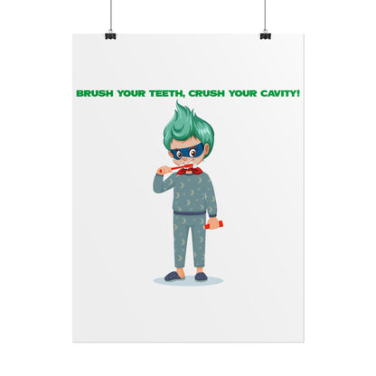Rolled Posters - Super kiddo brushing teeth - [[{"value":"Wonderwear Kid"}]]