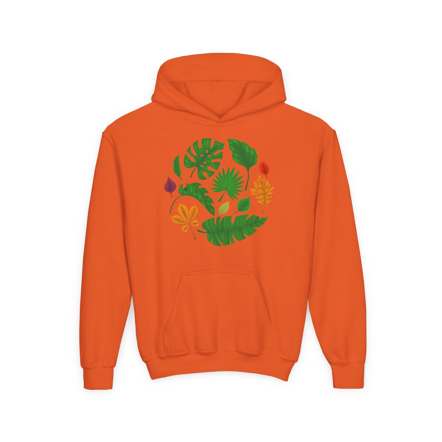 Youth Heavy Blend Hooded Sweatshirt - Beautiful leaves