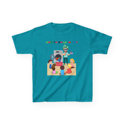 Kids Heavy Cotton™ Tee - super kiddo teaching laundry - [[{"value":"Wonderwear Kid"}]]