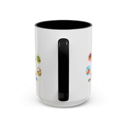 Accent Coffee Mug - Supper kiddo showing healthy food to eat - [[{"value":"Wonderwear Kid"}]]