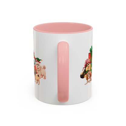 Accent Coffee Mug - Christmas with super kiddo pet friends without text - [[{"value":"Wonderwear Kid"}]]
