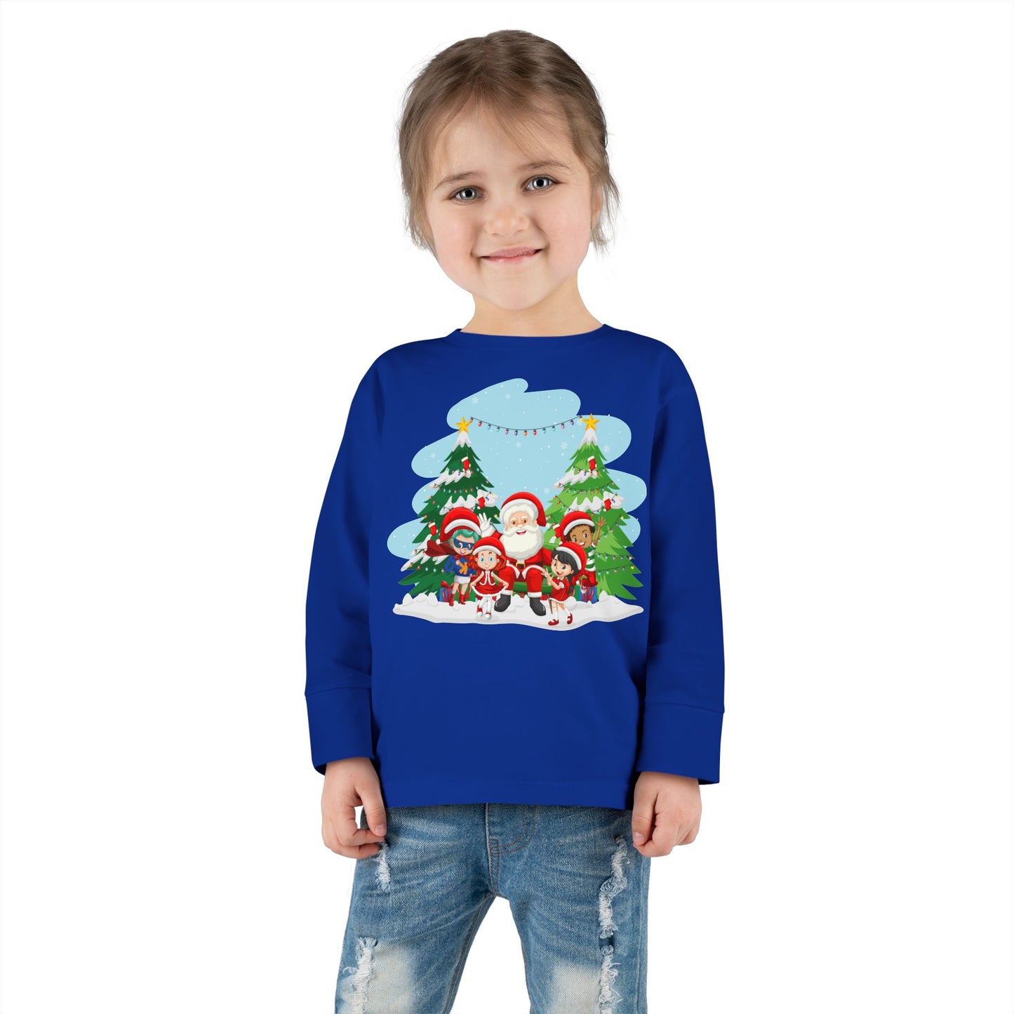 Toddler Long Sleeve Tee - Super kiddo with santa claus - [[{"value":"Wonderwear Kid"}]]