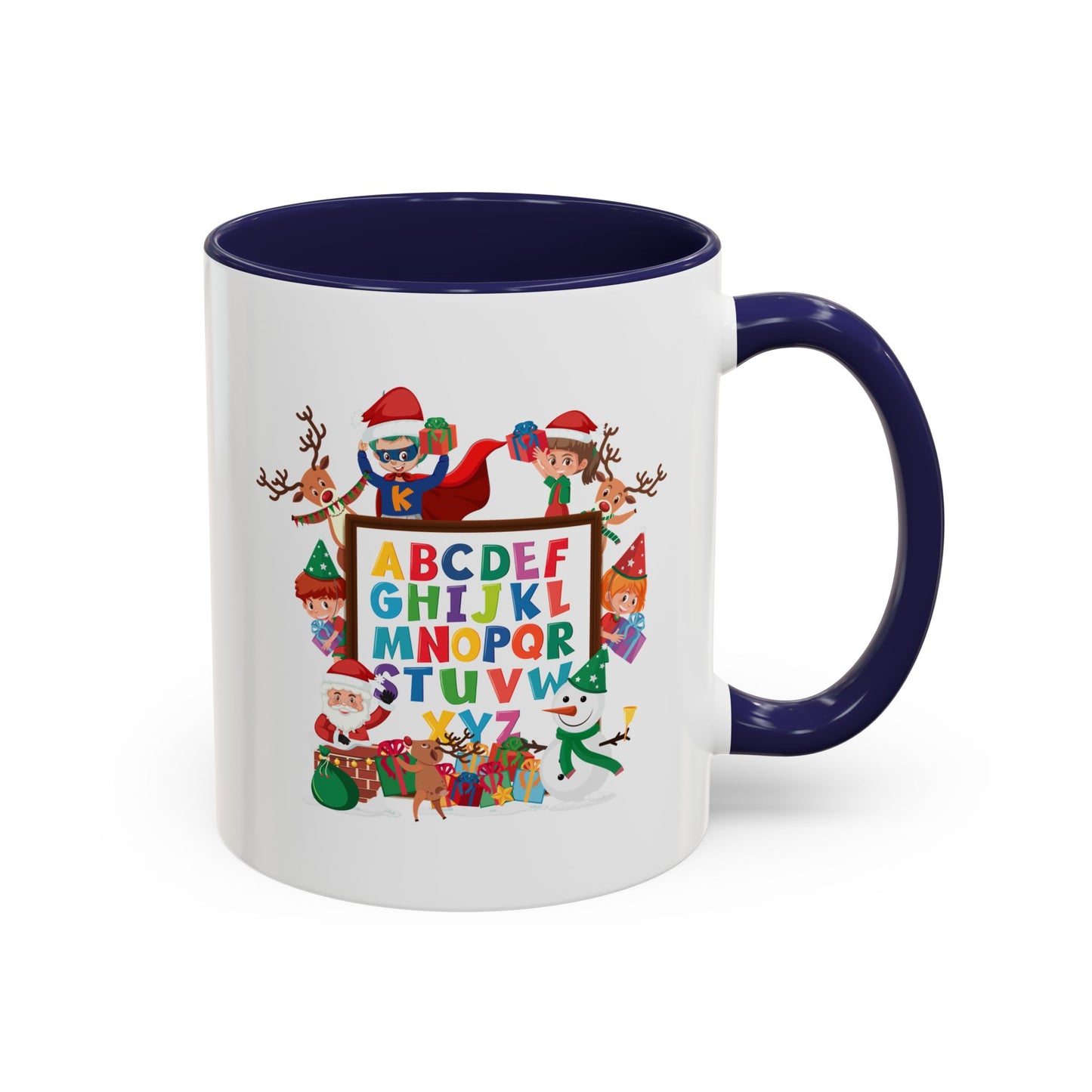 Accent Coffee Mug - Christmas alphabet with super kiddo