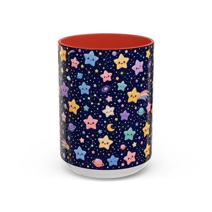 Accent Coffee Mug  (11/15 oz) - Kawaii Pastel Cosmic Night