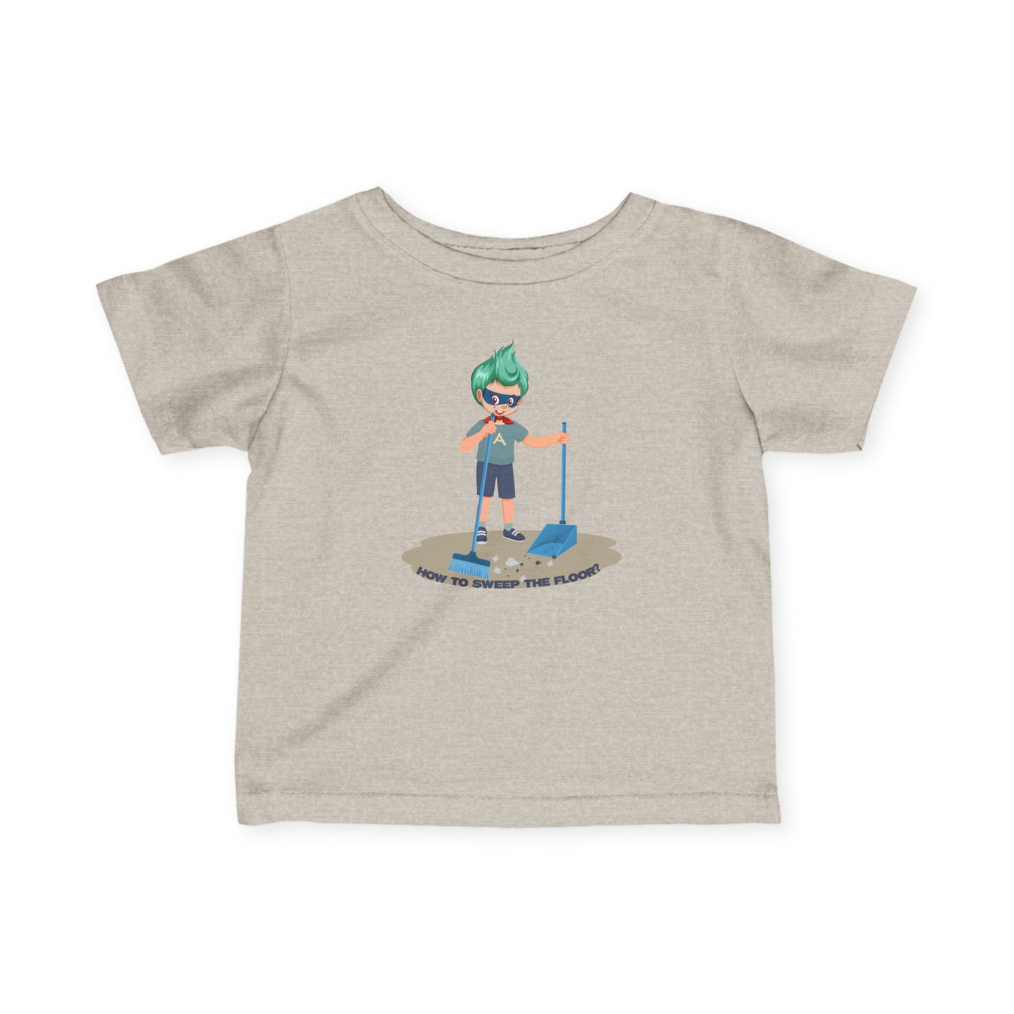 Infant Fine Jersey Tee - Super kiddo sweeping floor - [[{"value":"Wonderwear Kid"}]]
