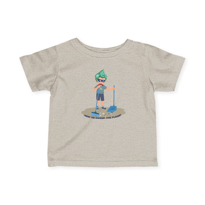 Infant Fine Jersey Tee - Super kiddo sweeping floor - [[{"value":"Wonderwear Kid"}]]