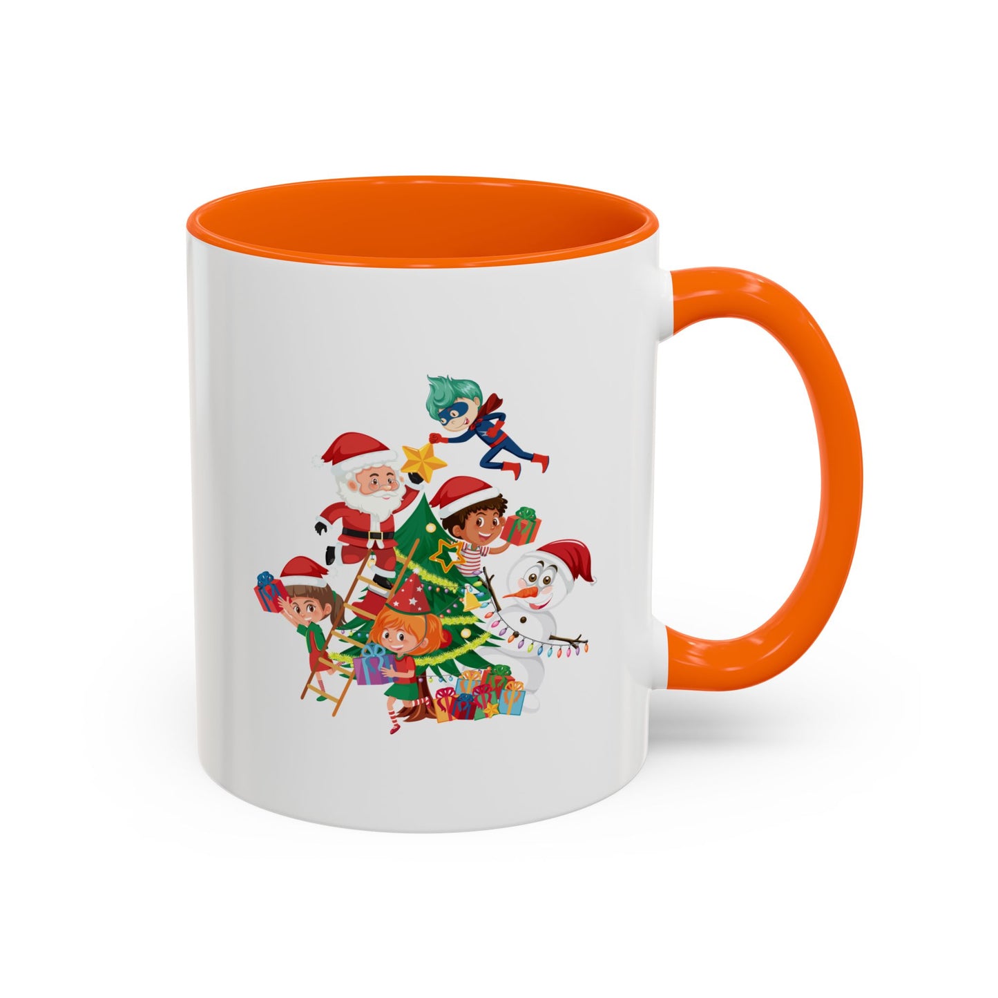 Accent Coffee Mug - Super kiddo making christmas tree