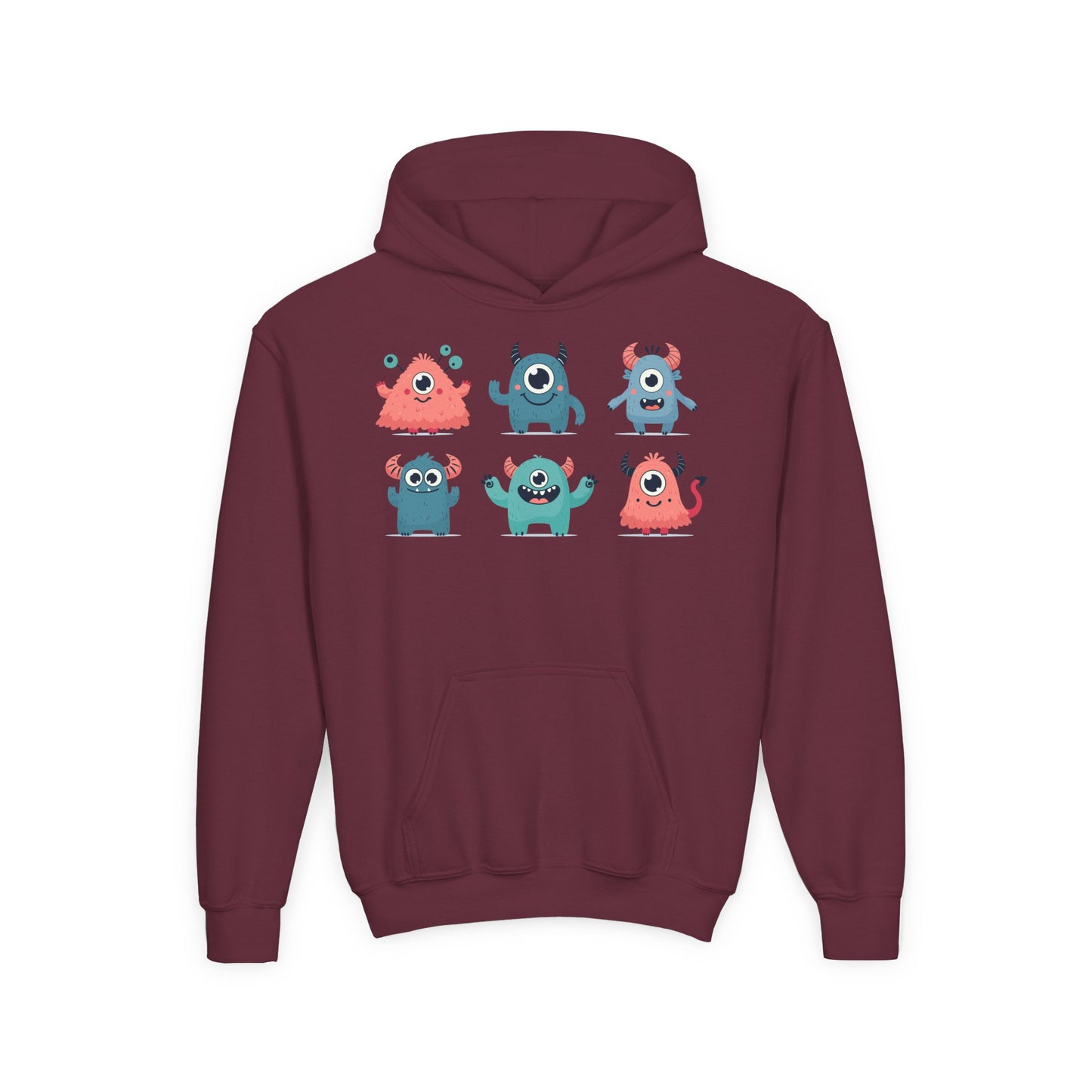 Youth Heavy Blend Hooded Sweatshirt -  Group of cute little monsters