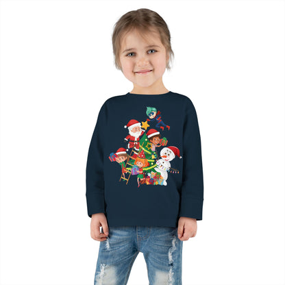 Toddler Long Sleeve Tee - Super kiddo making christmas tree - [[{"value":"Wonderwear Kid"}]]