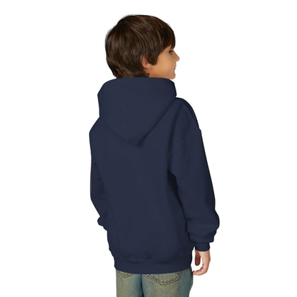 Youth Heavy Blend Hooded Sweatshirt - Super kiddo holding globe - [[{"value":"Wonderwear Kid"}]]