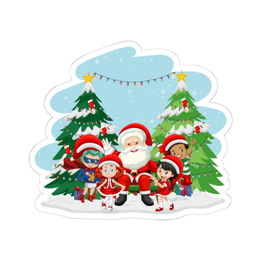 Kiss-Cut Stickers - Super kiddo with santa claus - [[{"value":"Wonderwear Kid"}]]
