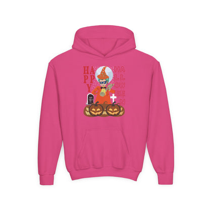 Youth Heavy Blend Hooded Sweatshirt - Holloween design by super kiddo Printify
