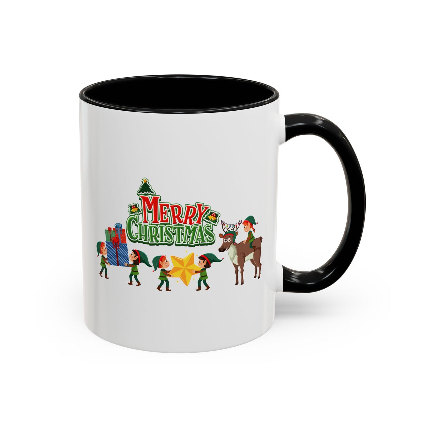 Accent Coffee Mug - Merry christmas and reindeer