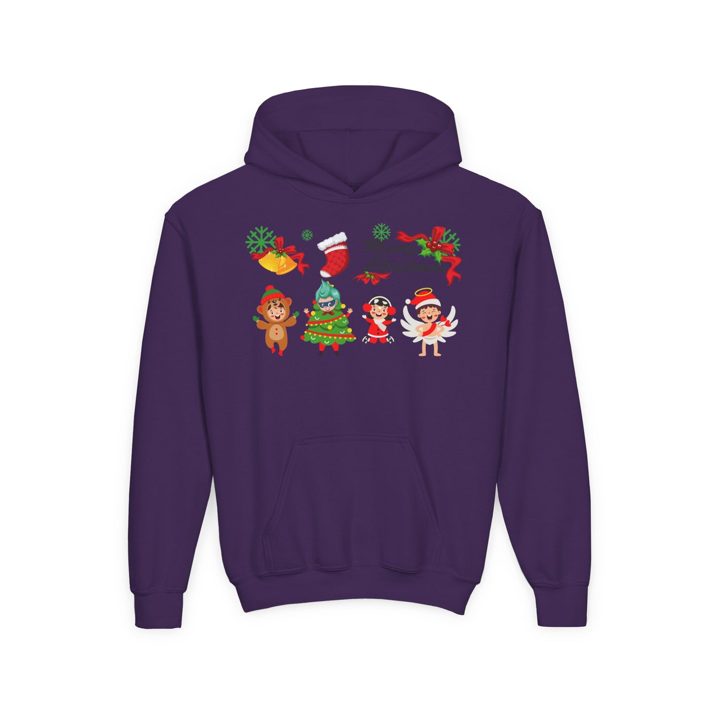 Youth Heavy Blend Hooded Sweatshirt - Merry christmas from super kid
