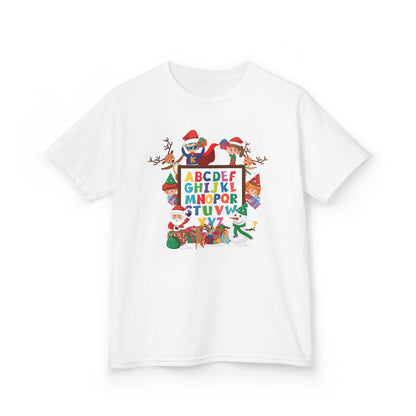 Kids Heavy Cotton™ Tee - Christmas alphabet with super kiddo - [[{"value":"Wonderwear Kid"}]]