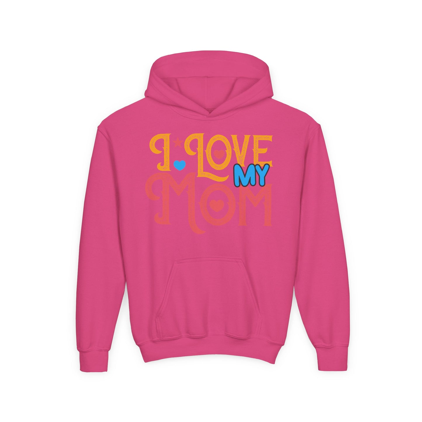 Youth Heavy Blend Hooded Sweatshirt -  I love my Mommy