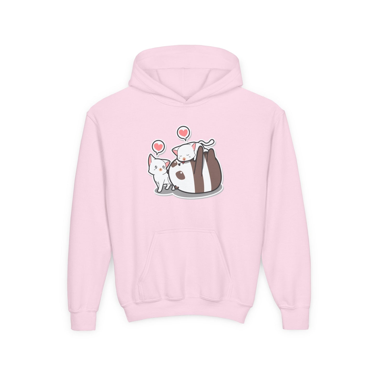 Youth Heavy Blend Hooded Sweatshirt - The panda and cat